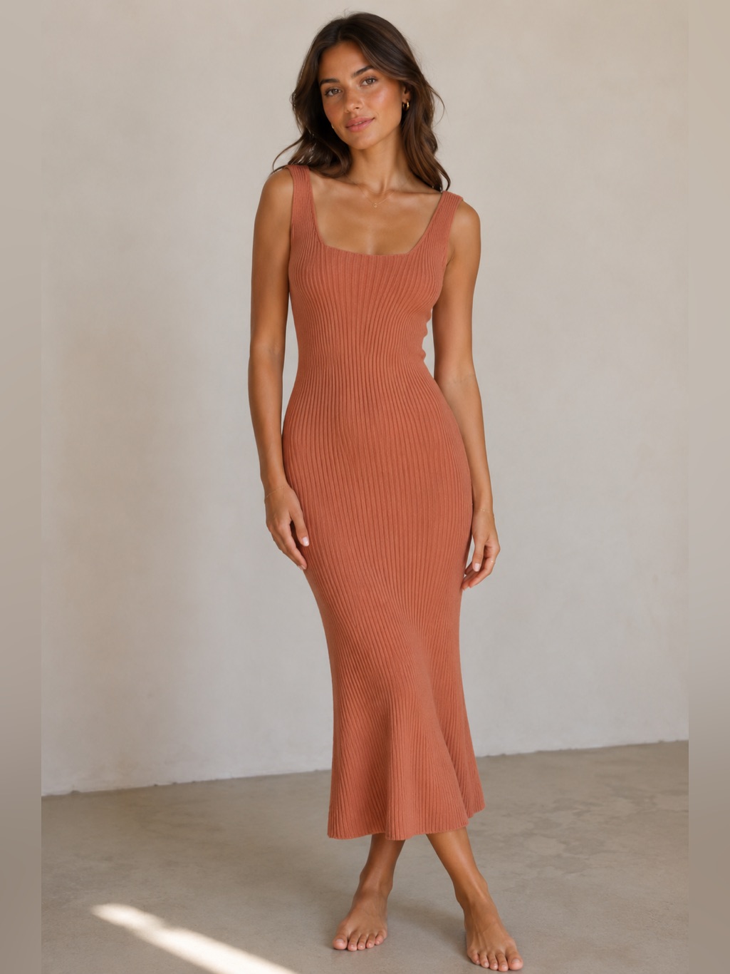 Amadi Anthropologie Coral Knit Dress